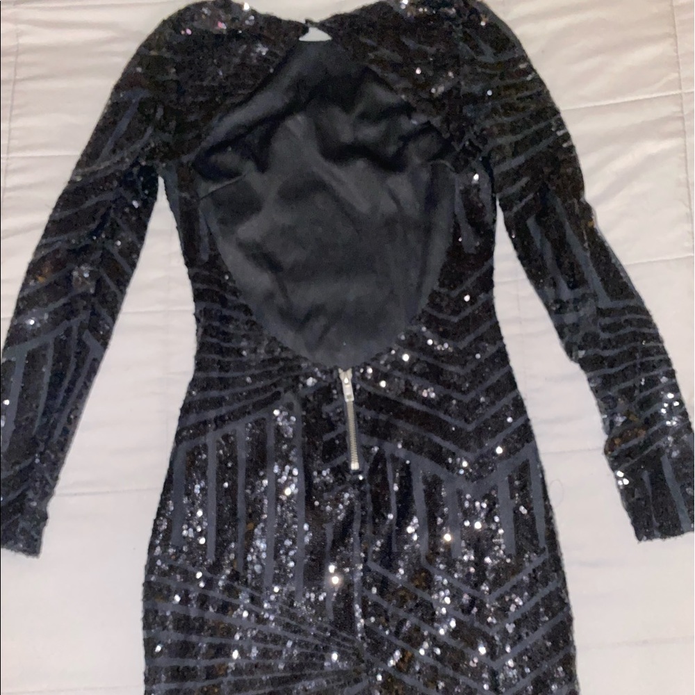 Glitz and glamour sequin black mini dress